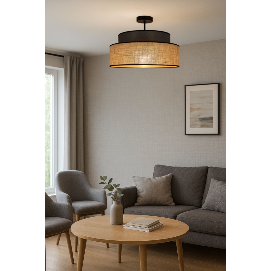Plafonnier BOHO 1xE27/60W/230V d. 40 cm marron/beige