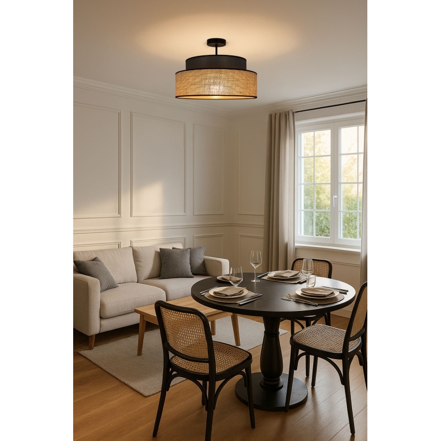Plafonnier BOHO 1xE27/60W/230V d. 40 cm marron/beige