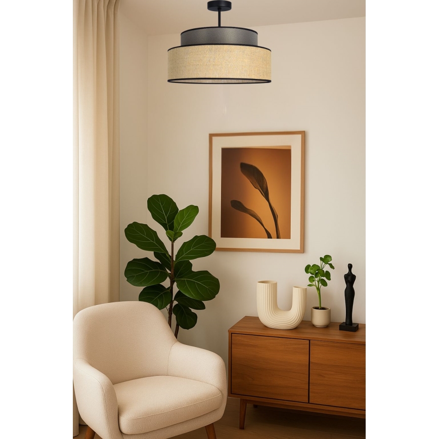 Plafonnier BOHO 1xE27/60W/230V d. 40 cm marron/beige