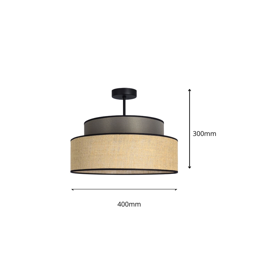 Plafonnier BOHO 1xE27/60W/230V d. 40 cm marron/beige