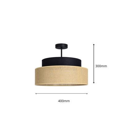 Plafonnier BOHO 1xE27/60W/230V d. 40 cm noir/beige