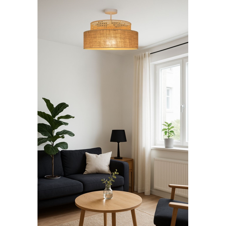 Plafonnier BOHO 1xE27/60W/230V d. 40 cm rotin