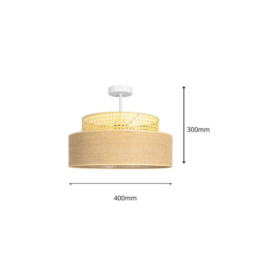 Plafonnier BOHO 1xE27/60W/230V d. 40 cm rotin