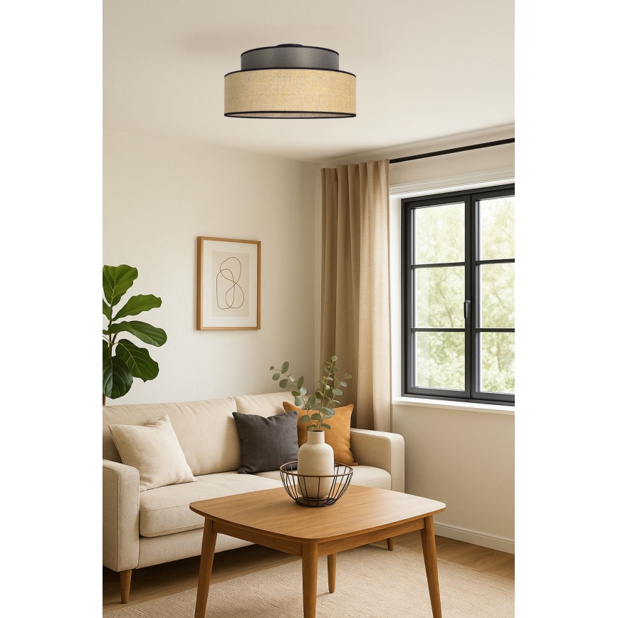 Plafonnier BOHO 1xE27/60W/230V marron/beige