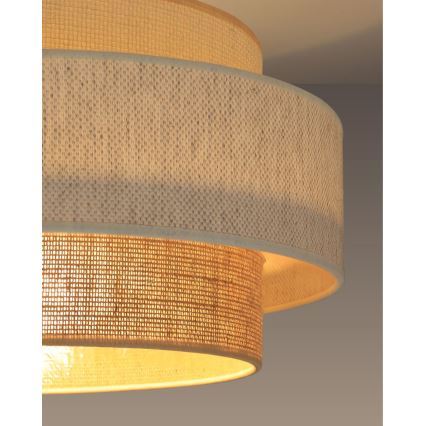 Plafonnier BOHO 1xE27/60W/230V Ø 40 cm blanc/jute