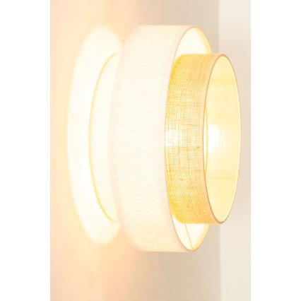 Plafonnier BOHO 1xE27/60W/230V Ø 40 cm blanc/jute