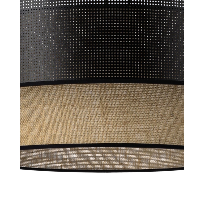 Plafonnier BORHO 1 x E27 (max. 60 W) / 230 V, diam. 40 cm, noir/jute