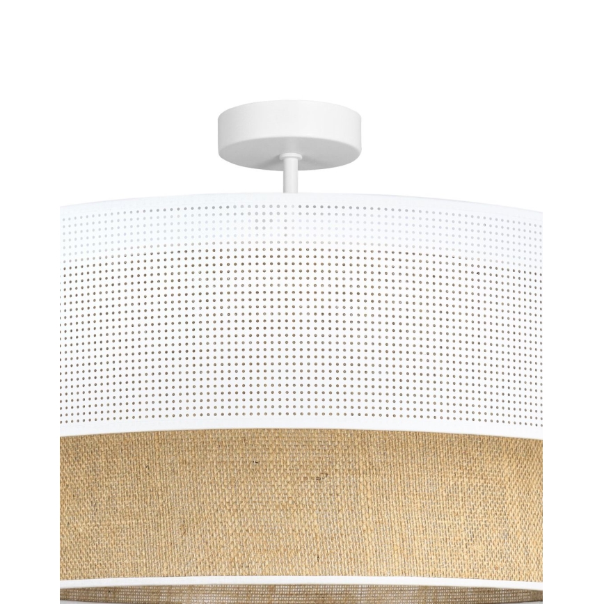 Plafonnier BORHO 1xE27/60W/230V Ø 40 cm blanc/jute