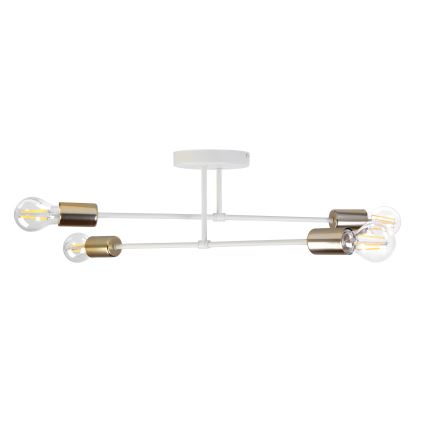 Plafonnier CAMBRIDGE 4xE27/15W/230V laiton/blanc