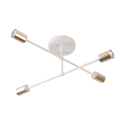 Plafonnier CAMBRIDGE 4xE27/15W/230V laiton/blanc