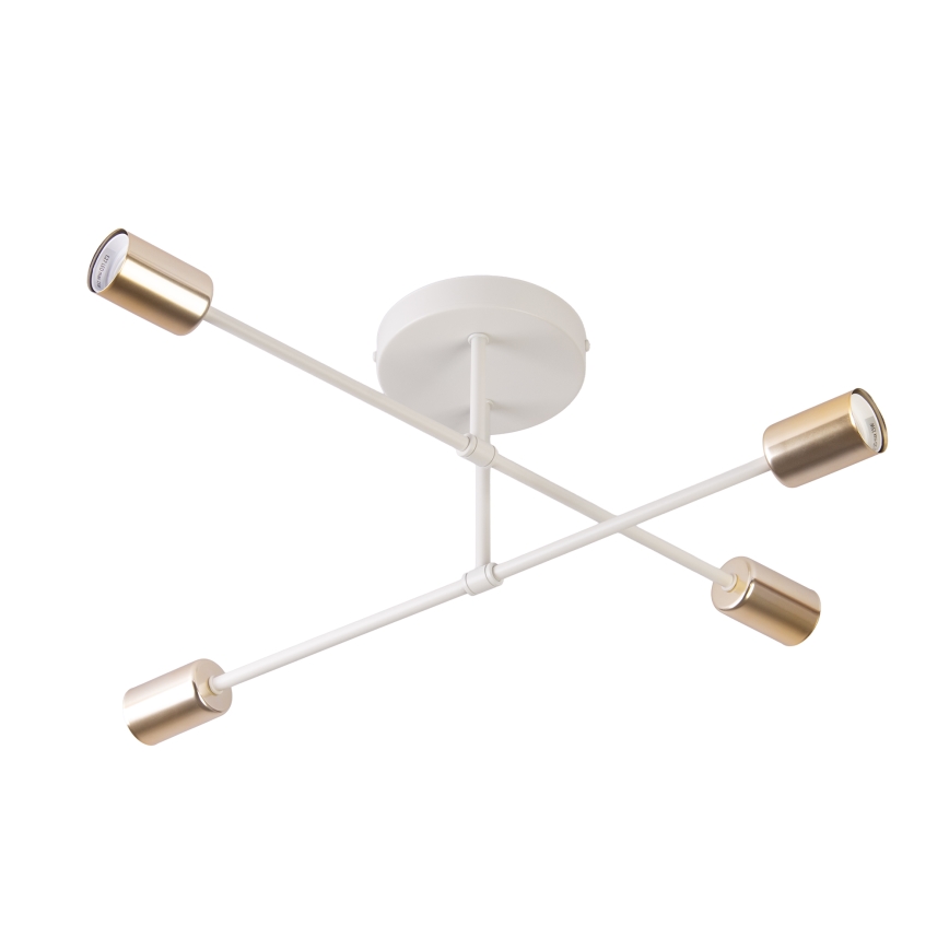 Plafonnier CAMBRIDGE 4xE27/15W/230V laiton/blanc