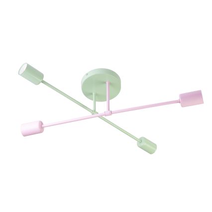 Plafonnier CAMBRIDGE 4xE27/15W/230V vert/rose