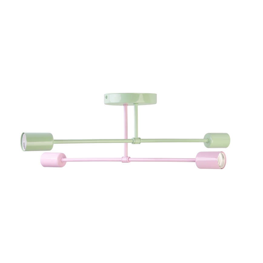 Plafonnier CAMBRIDGE 4xE27/15W/230V vert/rose