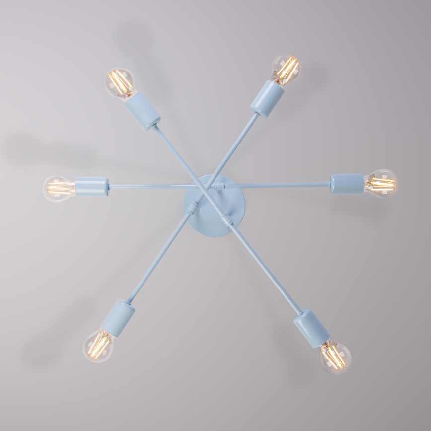 Plafonnier CAMBRIDGE 6xE27/15W/230V bleu