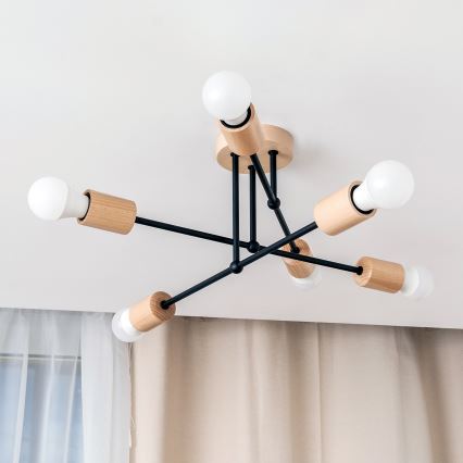 Plafonnier CAMBRIDGE 6xE27/15W/230V, en pin