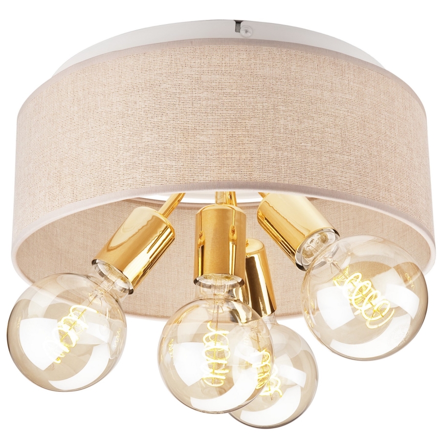 Plafonnier CARINA 4xE27/60W/230V d. 35 cm doré