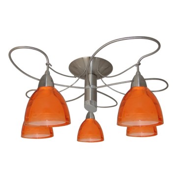 Plafonnier CARRAT Chrome mat/Chrome/orange