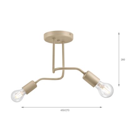 Plafonnier CHARLIE 2xE27/15W/230V beige