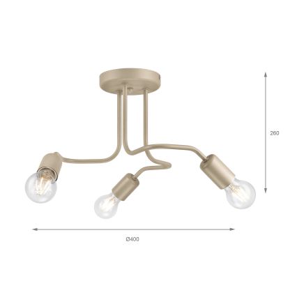 Plafonnier CHARLIE 3xE27/15W/230V beige
