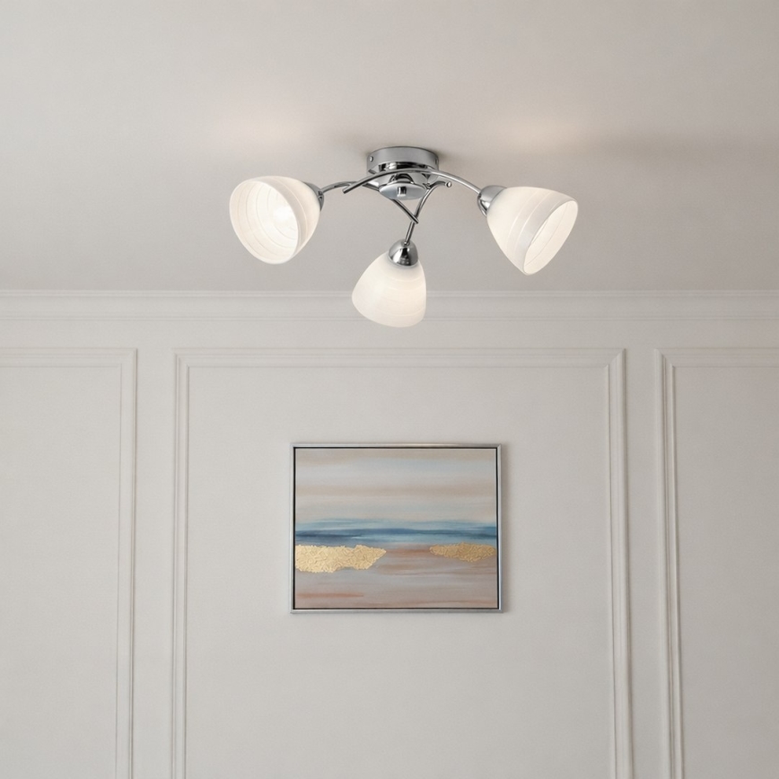 Plafonnier CLARA 3xE27/15W/230V chromé brillant