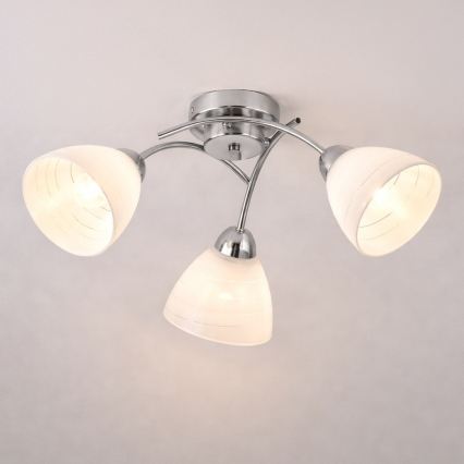 Plafonnier CLARA 3xE27/15W/230V chromé brillant
