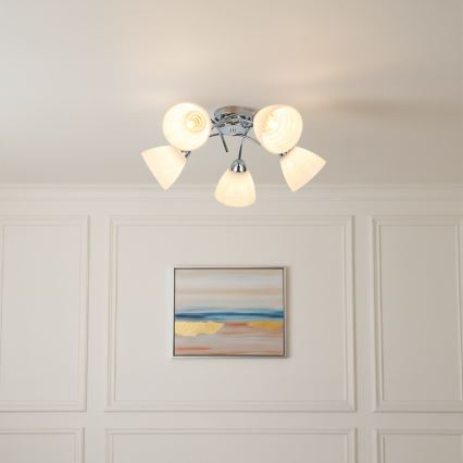 Plafonnier CLARA 5xE27/15W/230V fini chrome brillant