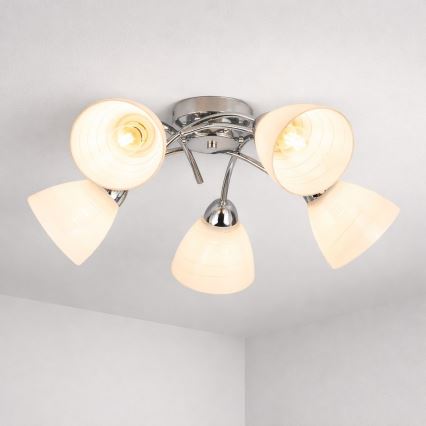 Plafonnier CLARA 5xE27/15W/230V fini chrome brillant