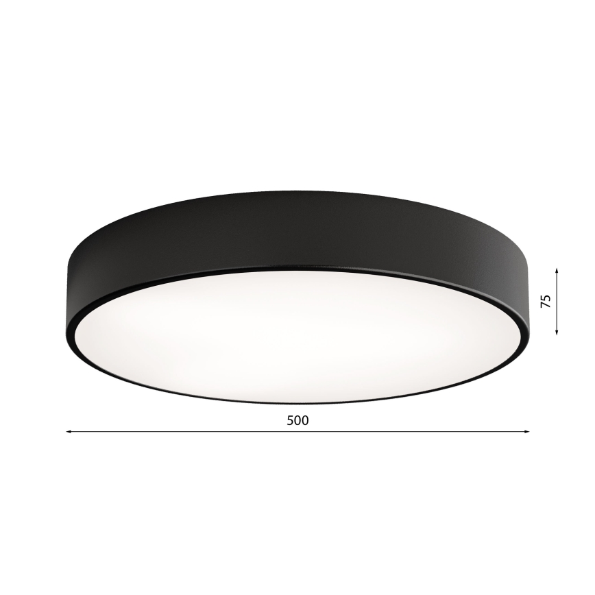Plafonnier CLEO 4xE27/24W/230V d. 50 cm noir