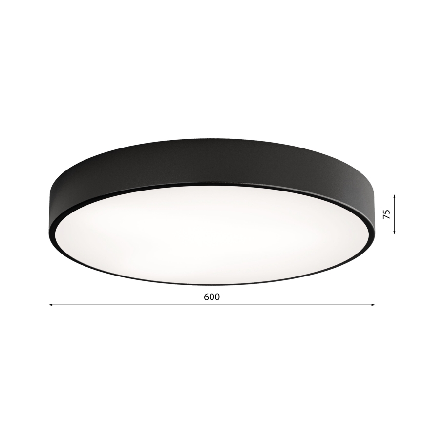 Plafonnier CLEO 5xE27/24W/230V d. 60 cm noir