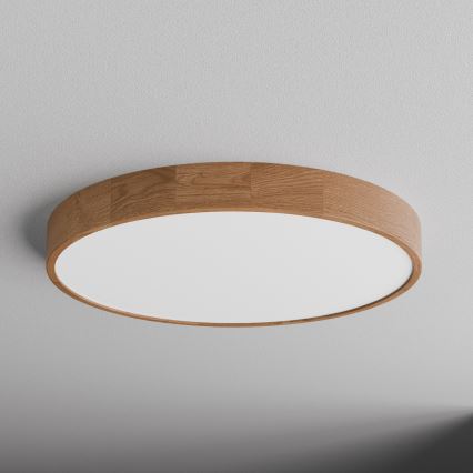 Plafonnier CLEO, 6 douilles E27 (max. 24 W par ampoule), 230 V, Ø 80 cm, chêne