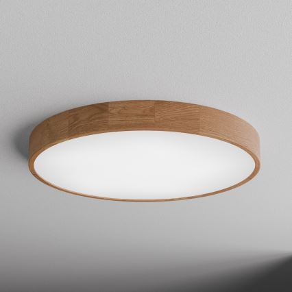Plafonnier CLEO, 6 douilles E27 (max. 24 W par ampoule), 230 V, Ø 80 cm, chêne
