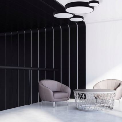 Plafonnier CLEO 6xE27/24W/230V d. 80 cm noir