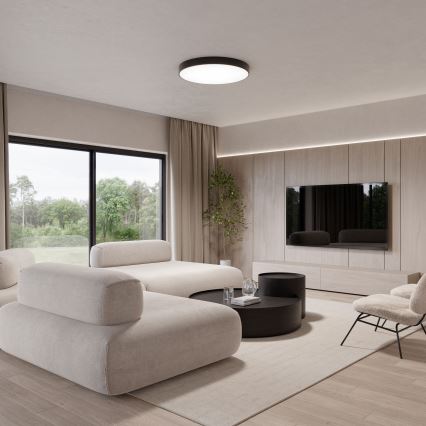 Plafonnier CLEO 6xE27/24W/230V d. 80 cm noir