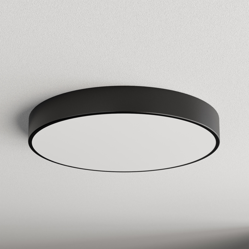Plafonnier CLEO avec détecteur de mouvement et capteur crépusculaire, 5 ampoules E27, 24 W, 230 V, diamètre 60 cm, noir