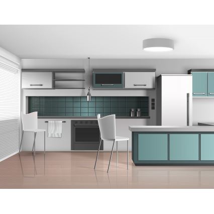 Plafonnier CLEO 3xE27/24W/230V, Ø 40 cm, gris, avec détecteur de mouvement et détecteur crépusculaire