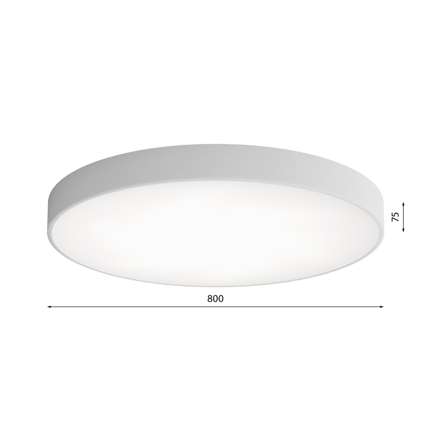 Plafonnier CLEO Ø 80 cm 6xE27/24W/230V avec détecteur de mouvement et capteur crépusculaire, gris