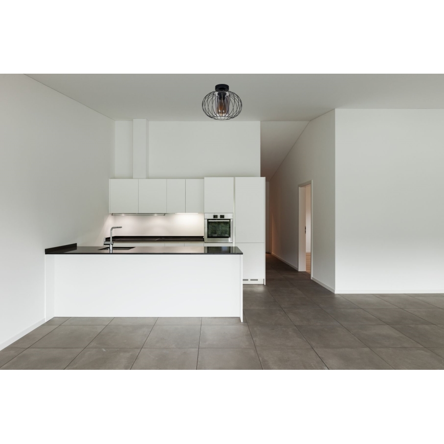 Plafonnier CORRINI 1xE27/60W/230V d. 25 cm noir/gris