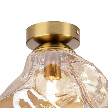 Plafonnier CRISTAL 1xE14/15W/230V, finition laiton / beige fumé
