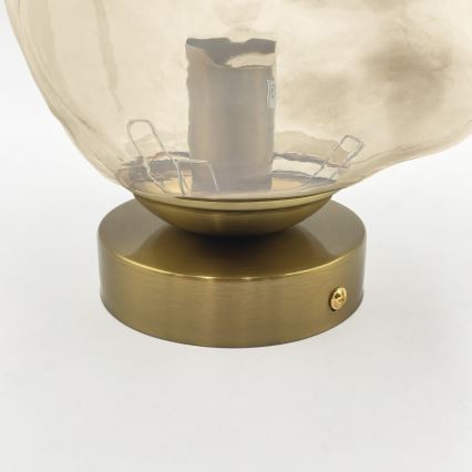 Plafonnier CRISTAL 1xE14/15W/230V, finition laiton / beige fumé