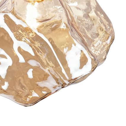 Plafonnier CRISTAL 1xE14/15W/230V, finition laiton / beige fumé