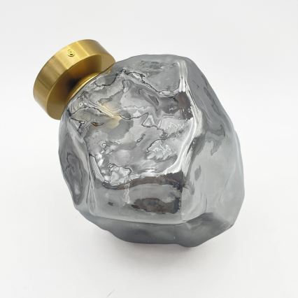 Plafonnier CRISTAL 1xE14/15W/230V laiton/noir fumé