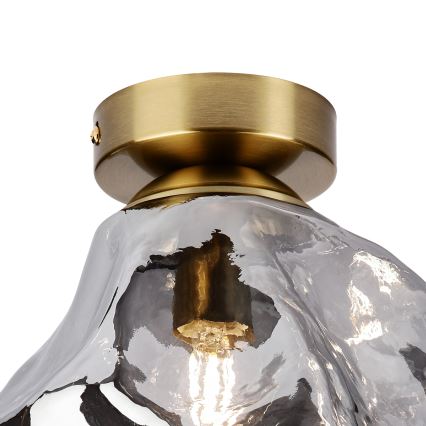 Plafonnier CRISTAL 1xE14/15W/230V laiton/noir fumé