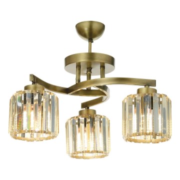 Plafonnier CRYSTALLINE 3xE27/40W/230V bronze