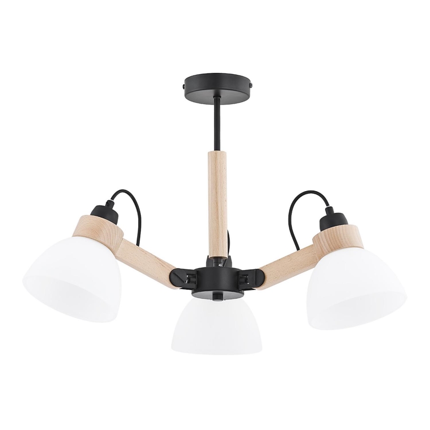 Plafonnier DANTONA 3xE27/15W/230V noir/beige