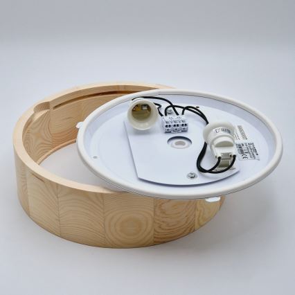 Plafonnier de salle de bain NATURAL 2xE27/15W/230V IP54 pin ø 27 cm