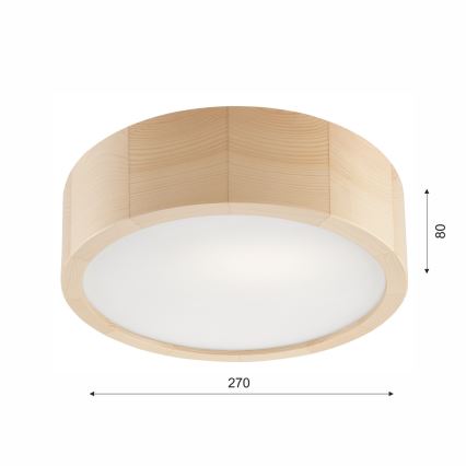 Plafonnier de salle de bain NATURAL 2xE27/15W/230V IP54 pin ø 27 cm