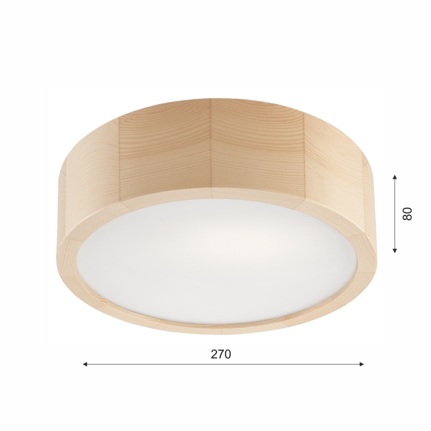 Plafonnier de salle de bain NATURAL 2xE27/15W/230V IP54 pin ø 27 cm