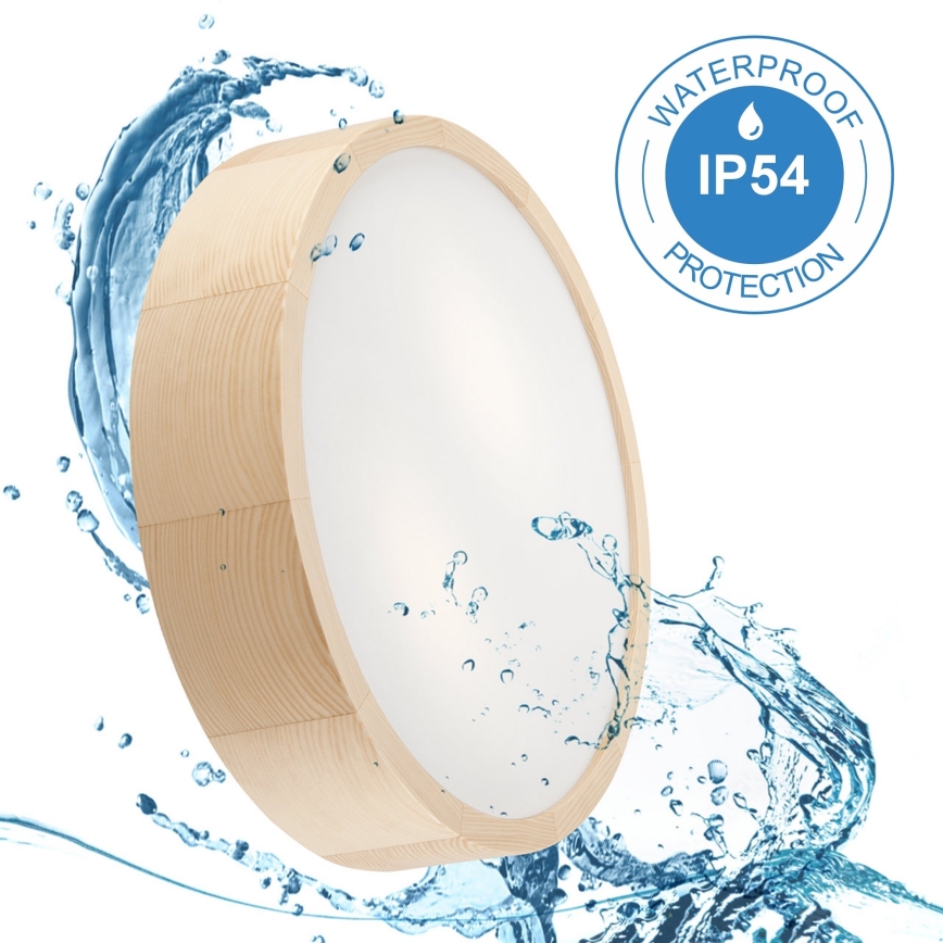 Plafonnier de salle de bain NATURAL 3xE27/15W/230V IP54 pin ø 37 cm