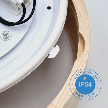 Plafonnier de salle de bain NATURAL 3xE27/15W/230V IP54 pin ø 37 cm