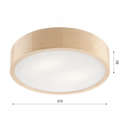 Plafonnier de salle de bain NATURAL 3xE27/15W/230V IP54 pin ø 37 cm